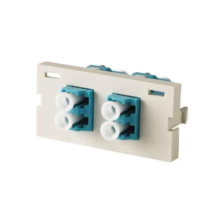 Ortronics 2 PORT LC (4 FIBERS) MULTIMODE, SERIES II, AQUA ADAPTERS, 1 UNIT, FLUSH 375440